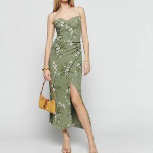 NWOT Reformation Kourtney Dress in Bonita Green White Floral Sleeveless …